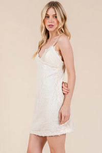 GeeGee Lace Detail Adjustable Strap Mini Cami Dress - Brittney MADE