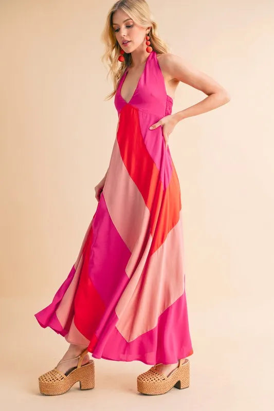 Aemi+Co Color Block Sleeveless Maxi Dress - Brittney MADE