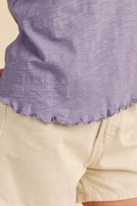 Aemi + Co Lettuce Edge Round Neck Short Sleeve T-Shirt - Brittney MADE