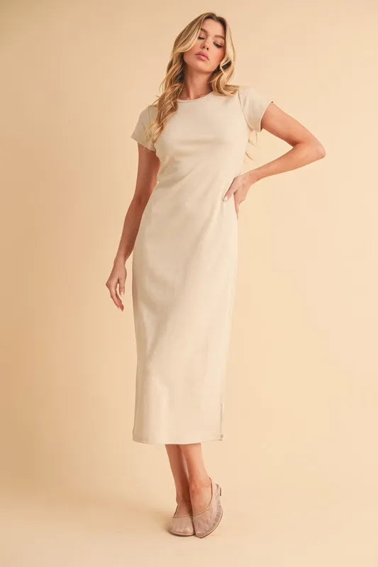 Aemi+Co Short Sleeve Midi Tee Dress - Brittney MADE