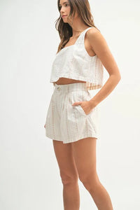 MABLE Square Neck Crop Top and Shorts Set - Brittney MADE