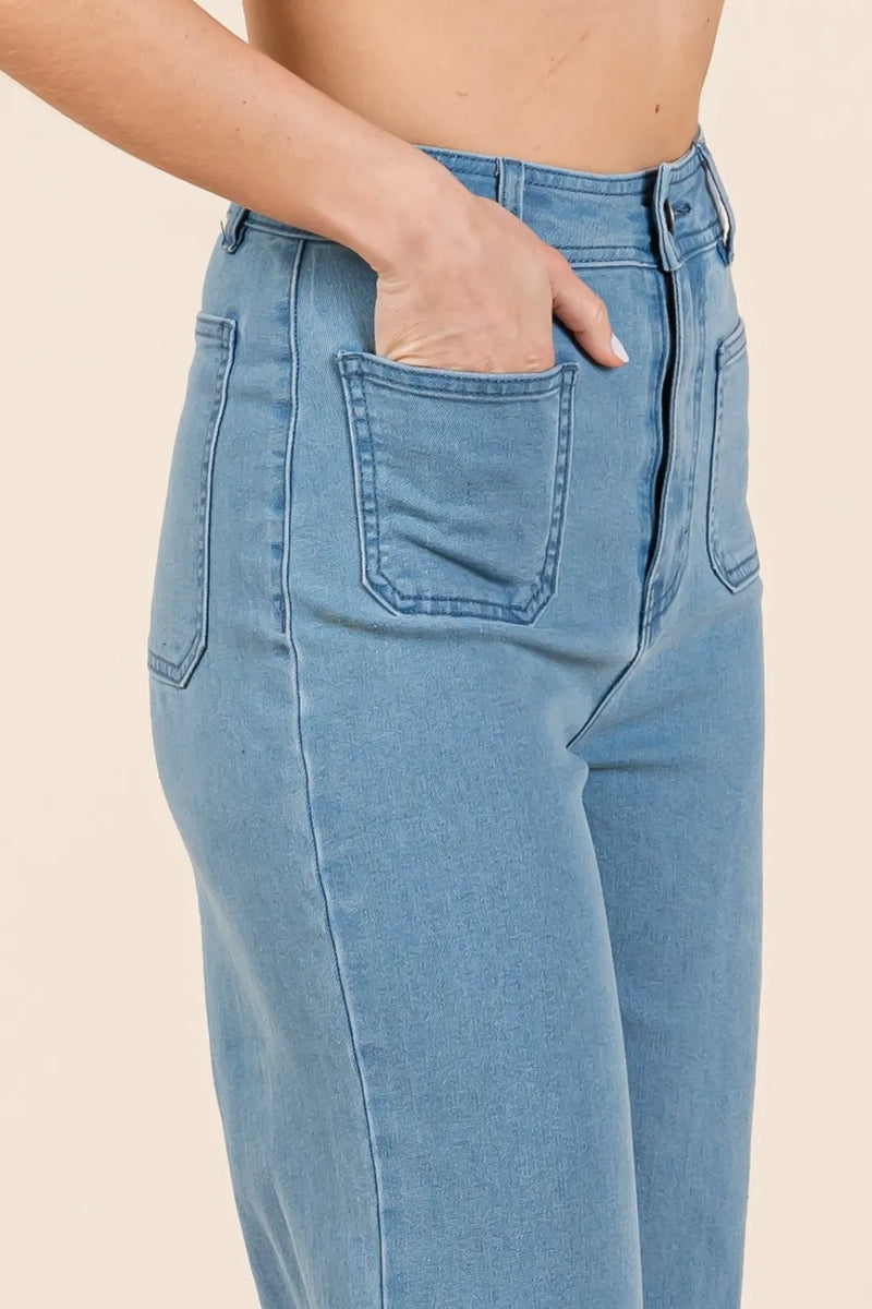 Mittoshop High Waist Wide Leg Jeans - Brittney MADE