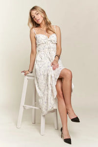 ADORA Smocked Floral Sweetheart Neck Cami Dress - Brittney MADE