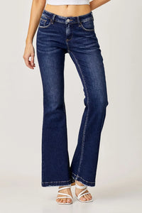 RISEN Full Size Low Rise Flare Jeans - Brittney MADE