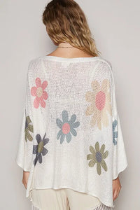 POL Flower Dropped Shoulder Long Sleeve Knit Top - Brittney MADE