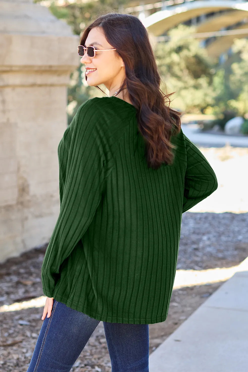 Basic Bae Full Size Ribbed Round Neck Long Sleeve Knit Top - Brittney MADE