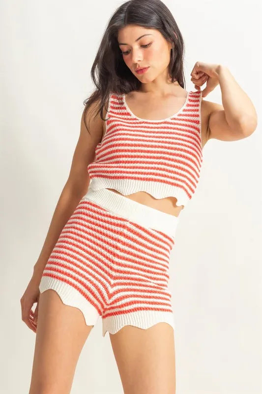 HYFVE Striped Cropped Tank and Shorts Set - Brittney MADE