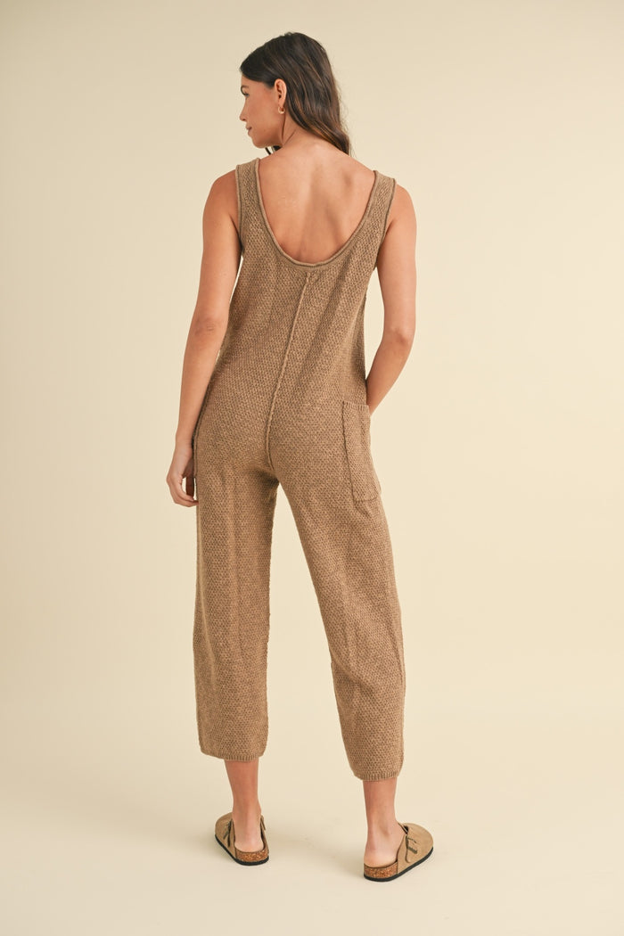 MABLE Sleeveless Knit Crop Jumpsuit with Pockets - Brittney MADE