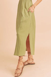 Aemi + Co Side Slit Round Neck Sleeveless Tank Dress - Brittney MADE