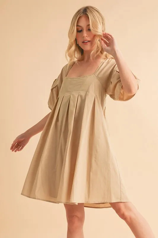 Aemi + Co Square Neck Babydoll Dress with Pockets - Brittney MADE