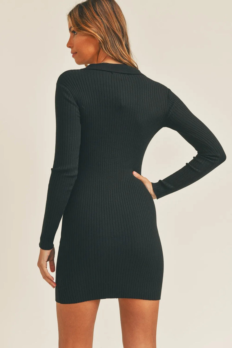 Mable Button Up Ribbed Mini Shirt Dress - Brittney MADE