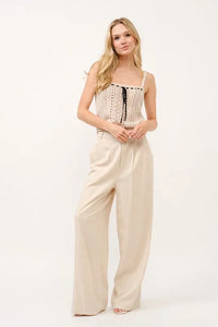 And The Why High-Rise Wide Leg Linen Blended Pants - Brittney MADE