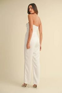 MABLE Rhinestone Applique Bustier Jumpsuit - Brittney MADE