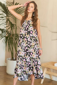 ADORA Floral Grecian Neck Midi Dress - Brittney MADE