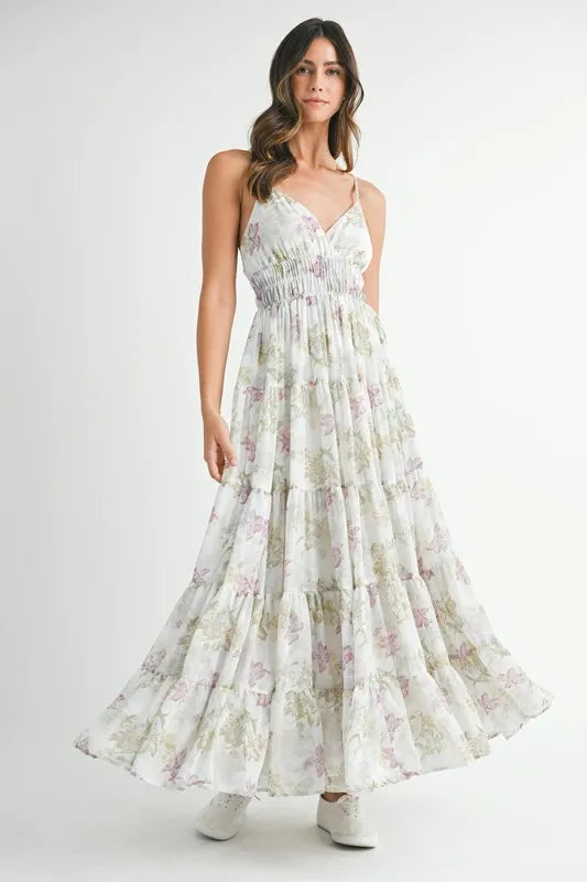 MABLE Floral Print Tiered Cami Maxi Dress - Brittney MADE
