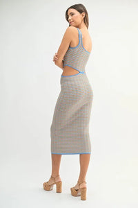 MABLE Multi Color Chevron Knit Bodycon Midi Dress - Brittney MADE