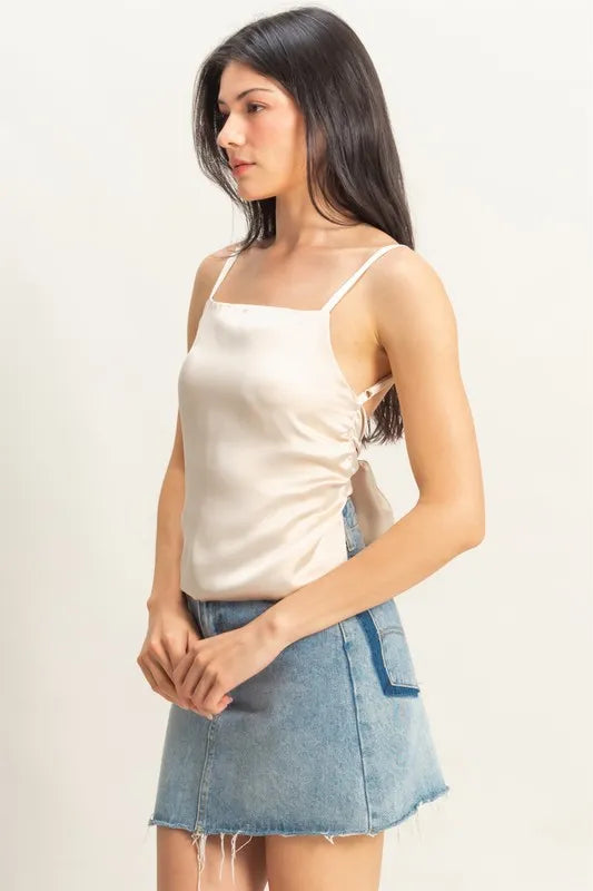 HYFVE Satin Back Tie Detail Cami - Brittney MADE