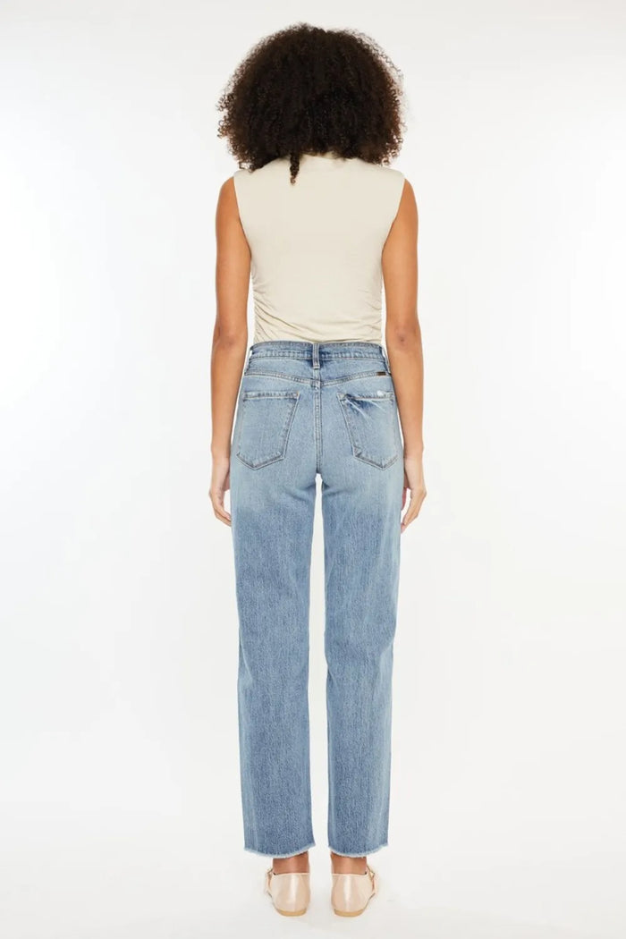 Kancan Ultra High Rise Distressed Straight Jeans - Brittney MADE