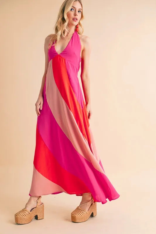 Aemi+Co Color Block Sleeveless Maxi Dress - Brittney MADE