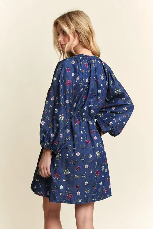 ADORA Batwing Sleeves Floral Dress - Brittney MADE