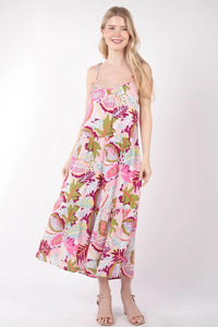 VERY J Tropical Printed Cami Midi Dress - Brittney MADE