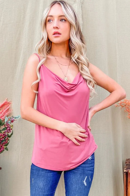 And The Why Cowl Neck Cami - Brittney MADE