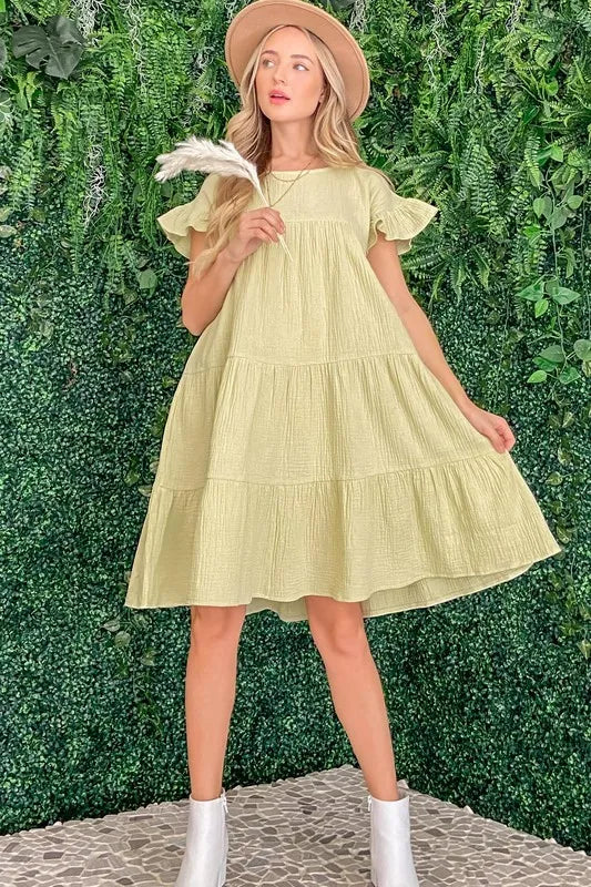And The Why Cotton Gauze Baby Doll Casual Dress - Brittney MADE