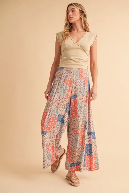 Aemi+Co Printed Wide Leg Pants - Brittney MADE
