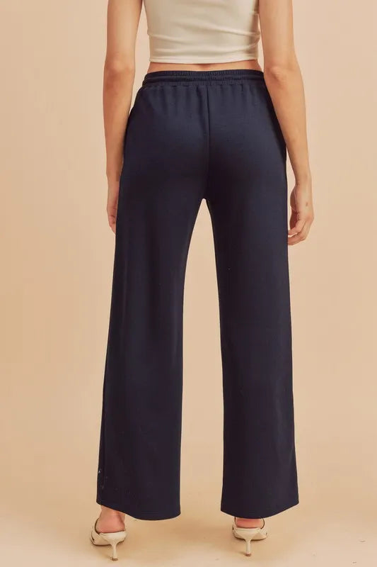 Aemi + Co Drawstring Wide Leg Pants - Brittney MADE
