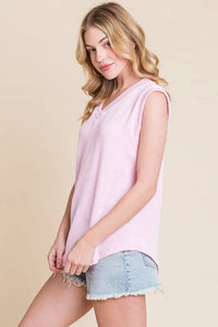 BOMBOM Rib Knit V-Neck Tank - Brittney MADE