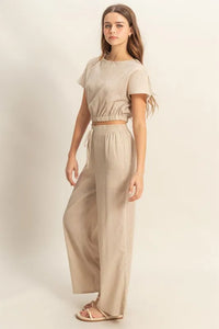 HYFVE Round Neck Short Sleeve Top and Pants Set - Brittney MADE