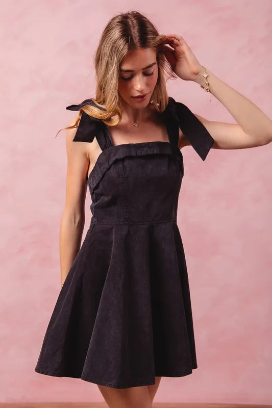 SO ME Fit and Flare Washed Gameday Dress - Brittney MADE