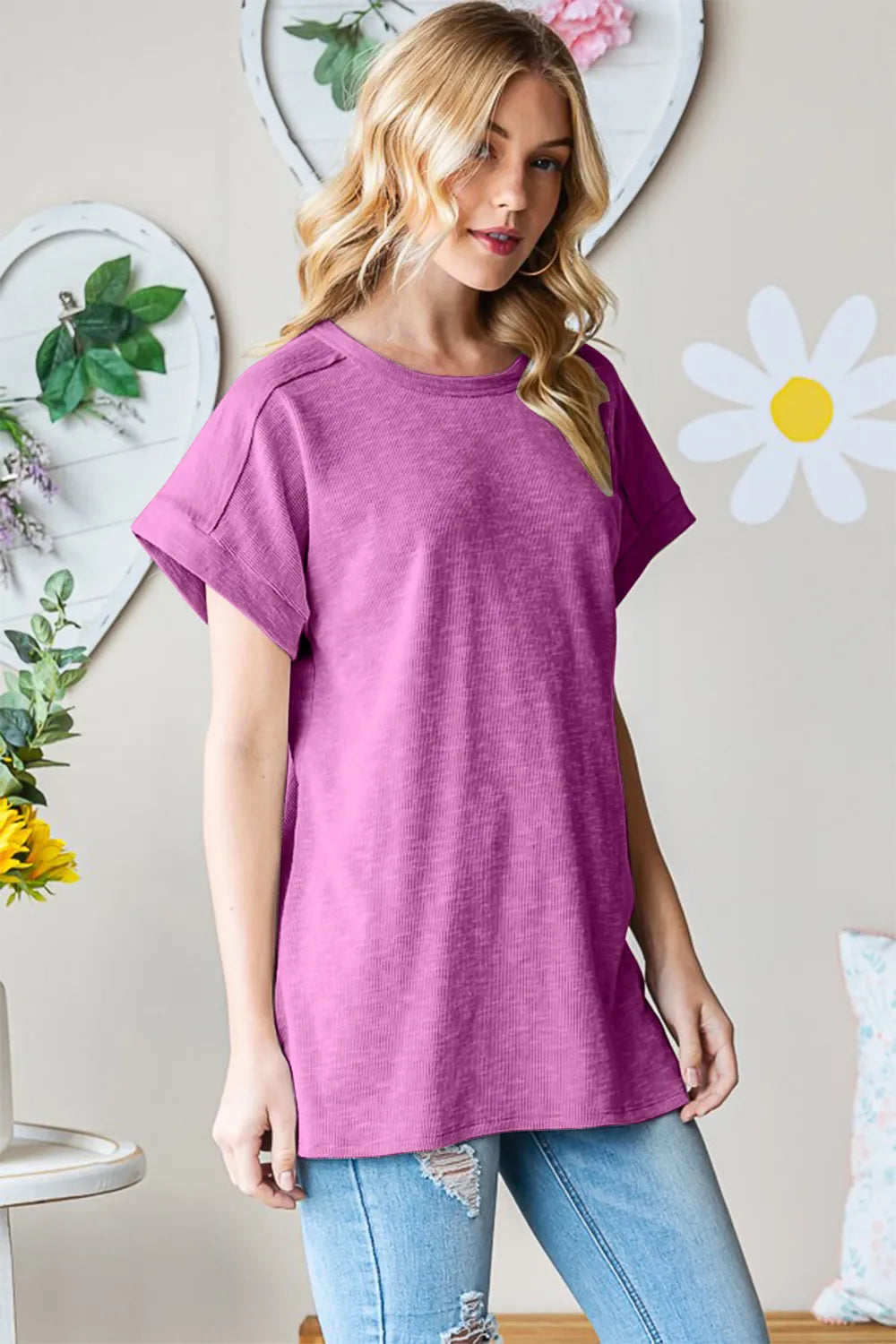 Heimish Full Size Short Sleeve Round Neck T-Shirt - Brittney MADE