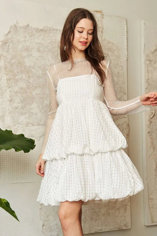 Davi & Dani Checker Print Side Pockets Textured Mini Dress - Brittney MADE