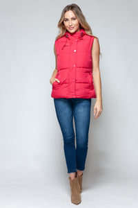 Snobbish Snap and Zip Closure Hooded Vest - Brittney MADE