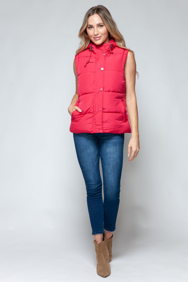 Snobbish Snap and Zip Closure Hooded Vest - Brittney MADE