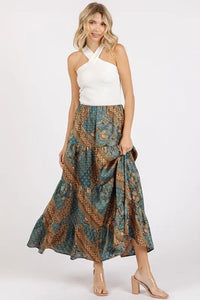 Mittoshop Paisley Patchwork Print Satin Maxi Skirt - Brittney MADE
