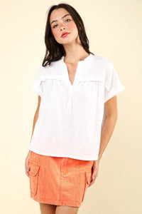 VERY J Nochted Short Sleeve Washed T-Shirt - Brittney MADE