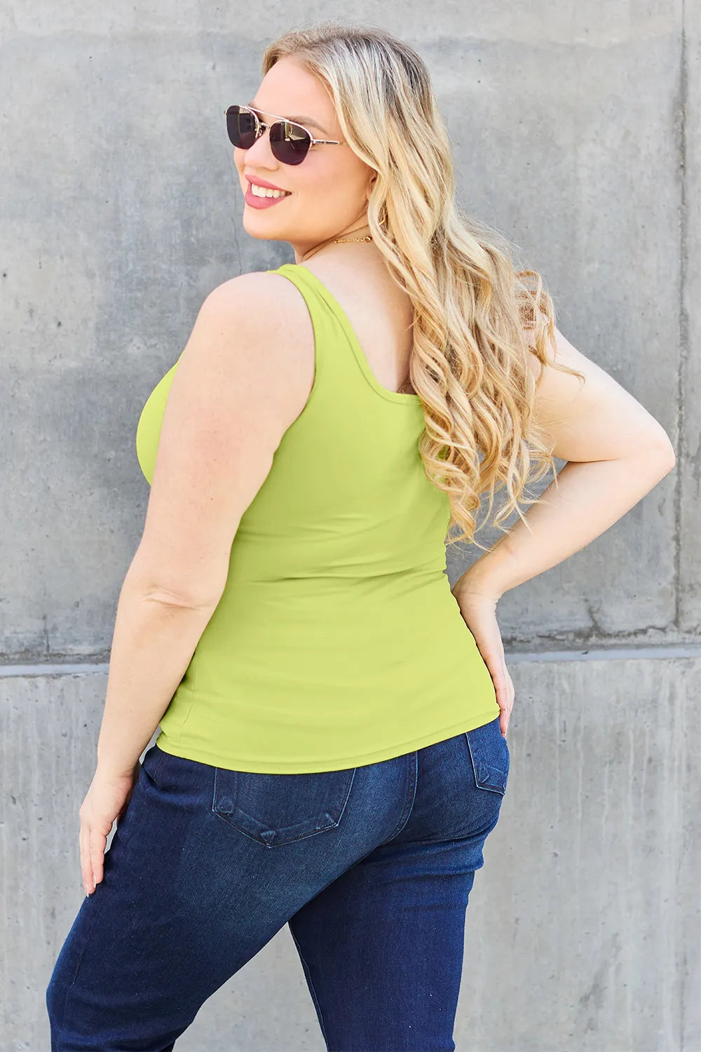 Basic Bae Full Size Square Neck Wide Strap Tank - Brittney MADE