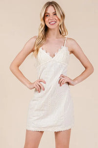 GeeGee Lace Detail Adjustable Strap Mini Cami Dress - Brittney MADE