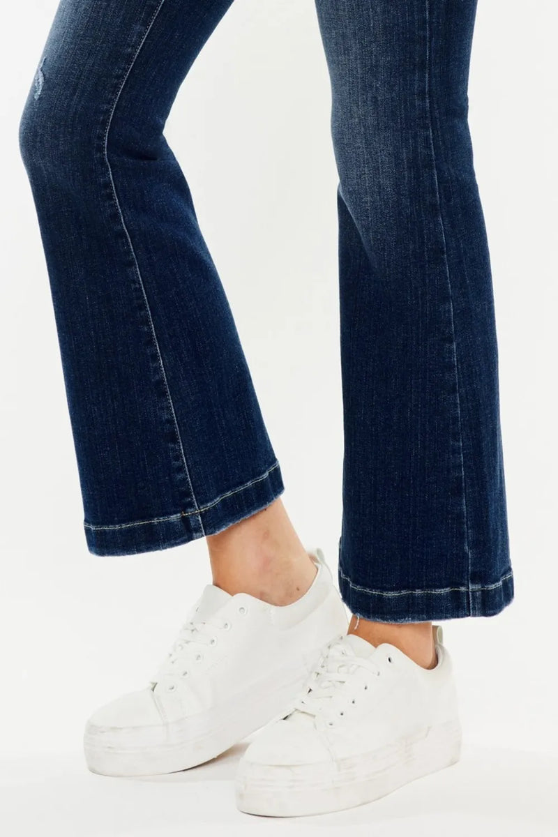 Kancan Mid Rise Button Fly Flare Jeans - Brittney MADE