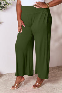 Basic Bae Full Size Smocked Wide Waistband Wide Leg Pants - Brittney MADE
