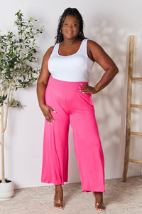 Basic Bae Full Size Smocked Wide Waistband Wide Leg Pants - Brittney MADE