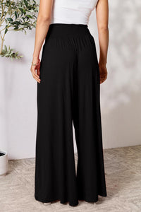 Basic Bae Full Size Smocked Wide Waistband Wide Leg Pants - Brittney MADE