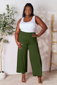 Basic Bae Full Size Smocked Wide Waistband Wide Leg Pants - Brittney MADE
