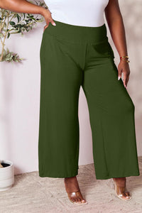 Basic Bae Full Size Smocked Wide Waistband Wide Leg Pants - Brittney MADE