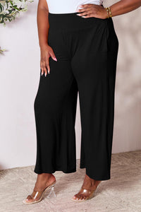 Basic Bae Full Size Smocked Wide Waistband Wide Leg Pants - Brittney MADE