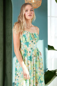 Mittoshop Floral Smocked Back Ruffled Hem Maxi Cami Dress - Brittney MADE