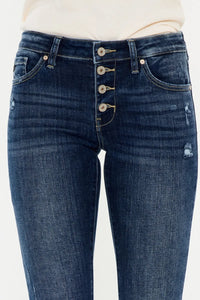Kancan Mid Rise Button Fly Flare Jeans - Brittney MADE