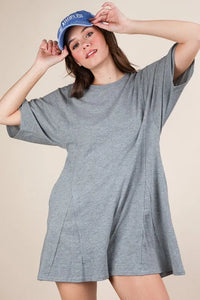 VERY J Mineral Washed Oversized Knit Comfy Romper - Brittney MADE